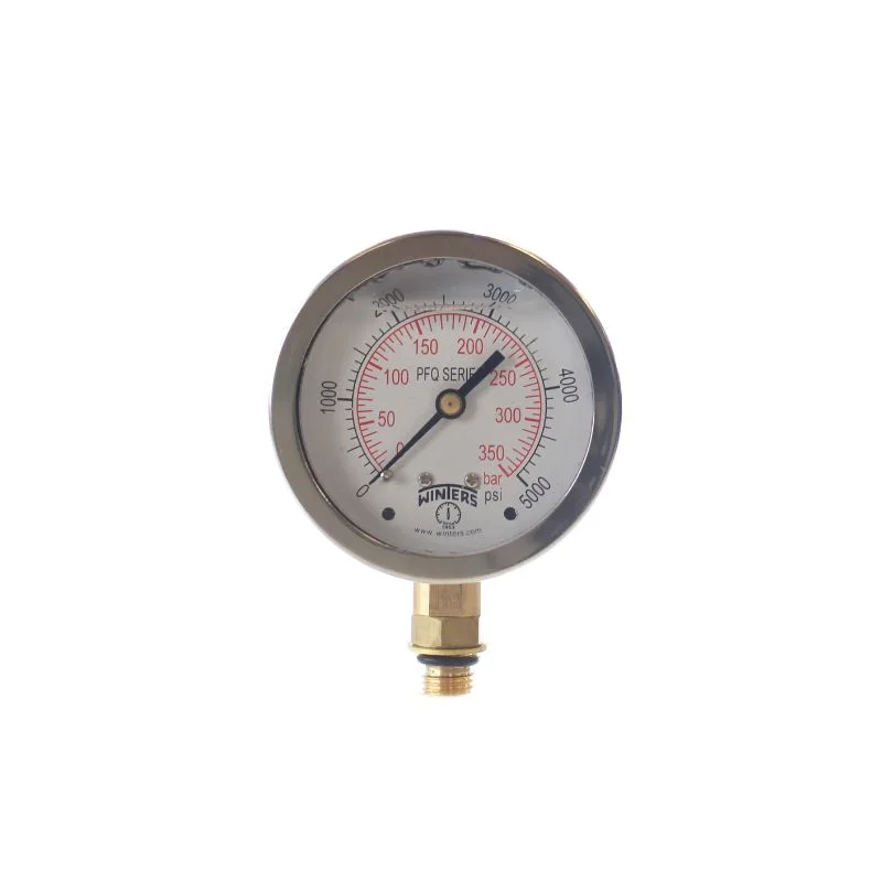 PFQ STAINLESS STEEL LIQUID FILLED PRESSURE GAUGE WITH SAE CONNECTION