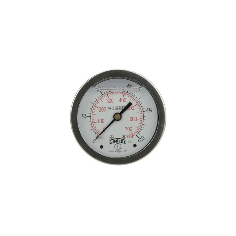 PFQ STAINLESS STEEL LIQUID FILLED PRESSURE GAUGE / PFQ-LF LEAD FREE SS LIQUID FILLED PRESSURE GAUGE