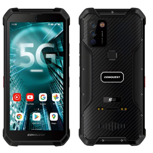 Conquest S21 Industrial 5G Smartphone - 8GB RAM, Infrared Thermometer, IP68 Rugged